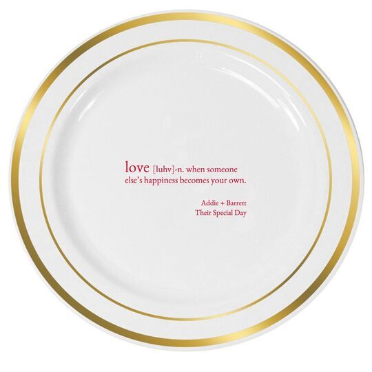 Definition of Love Premium Banded Plastic Plates